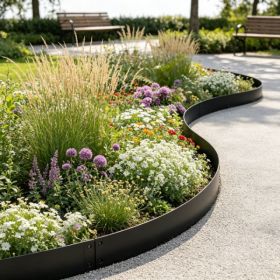 5-Pack Black Steel Landscape Edging 39inch X 4inch With Rust-Resistant Finish