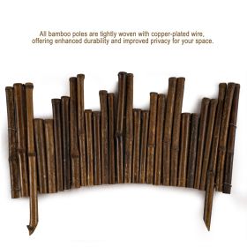 Garden Natural Bamboo Fence Lawn Edging 15.8inH X 24inL, Garden Border Fence, Decorative Bamboo Roll For Flower Bed, Pathway, And Landscape Edging, Ou