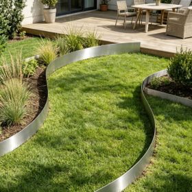 5-Pack Steel Landscape Edging 39x4 In, Bendable Heavy Duty Metal Garden Border For Flower Beds & Pathways