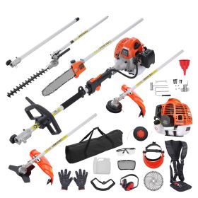 52CC 6-in-1 Multi-Functional Trimming Tools, Gas Hedge Trimmer, Weed Eater, String Trimmer, Brush Cutter, Edger