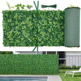 Artificial Plant Wall, 4 PCS, Each Panel 2 x 8 ft Artificial Boxwood Panels, Sun Protection Greenery Backdrop Privacy Hedge Fence