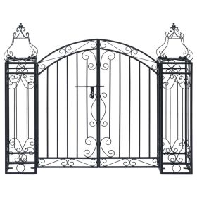 Garden Gate Black Wrought iron Medium Durable Garden Gate