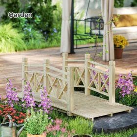 4.7ft Garden Bridge Arc Wood Footbridge Decorative Pond Bridge ( Amazon Shipping)(Prohibited by WalMart)