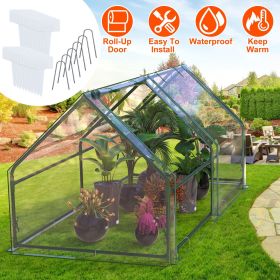 70.86*33.46*37.4 in Portable Mini Greenhouse With Roll-Up Zipper Doors Waterproof UV-Resistant PVC Cover Hot House For Indoor Outdoor Garden Pati