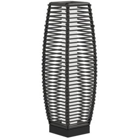 Gray Waterproof Outdoor Floor Lamp with Auto On/Off LED Lights