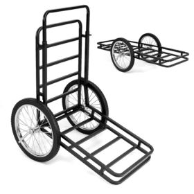 Black Game Cart With Double-Layer Structure - 2-Level Adjustment, 550 Lbs Capacity, 20inch Rubber Wheels For Outdoor Hauling (Option: Black)