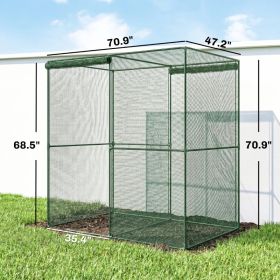 Outsunny 6' X 4' X 6' Crop Cage, Plant Protection Tent With Zippered Doors For Vegetable Garden, Backyard, Green (Option: Green)