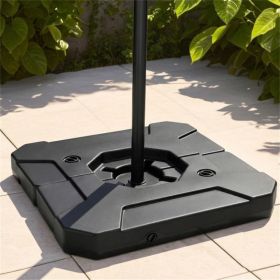 2-Piece Fillable Cantilever Umbrella Base, Heavy Duty Water & Sand Weighted HDPE Patio Umbrella Stand With Easy Fill Drain Valves (Option: Defaulttitle)