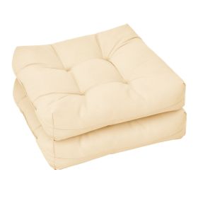 21 Inch x 21 Inch Patio Chair Seat Cushion Pads for Indoor and Outdoor (Color: Beige)