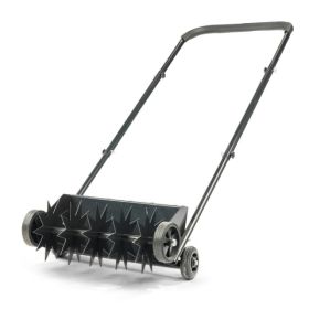 19in Push Spike Aerator, Heavy Duty Rolling Lawn Aerator, Rotary Spike Lawn Aerator, Manual Aeration Equipment With U-shaped Handle, For Lawn Garden Y (Option: 54347673)