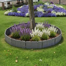 16FT Plastic Landscape Edging 20Pcs Faux Cobbled Stone Garden Borders With 20 Spikes Shovel Gloves Flexible Bendable For Flower Beds Pathways Tre (Option: Grey-20pc per set)
